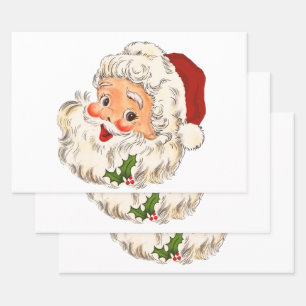 Vintager Weihnachtsmann Weihnachten Entdeckungsrei Geschenkpapier Set