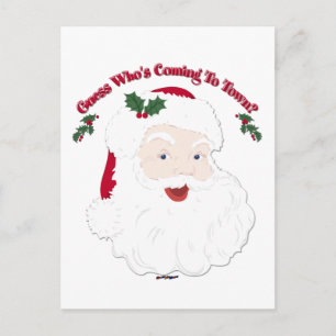 Vintager Weihnachtsmann, wer kommt? Feiertagspostkarte