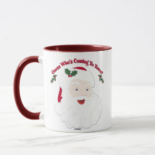 Vintager Weihnachtsmann, wer kommt? Tasse