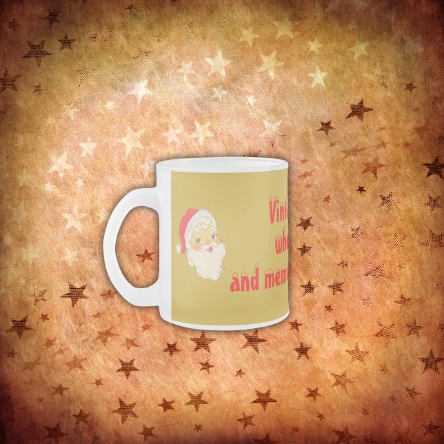 Vintager Weihnachtsmann: Wo Magie und Erinnerungen Mattglastasse (Von Creator hochgeladen)