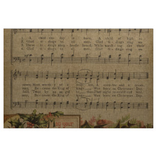 Vintager Weihnachtsmusik-Blatt-Feiertag Stoff
