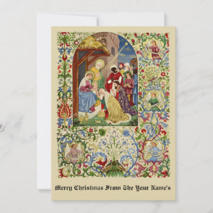 Vintager WeihnachtsNativity durch Alfred Crispin Feiertagskarte