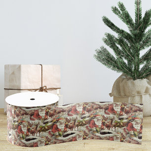 Vintager Weihnachtsribbon Gift Ribbon Ripsband