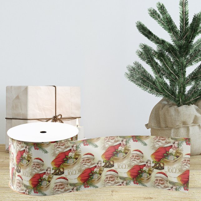 Vintager Weihnachtsribbon | Gift Ribbon Ripsband (vintage Santa Claus Christmas ribbon. Christmas tree ribbon)