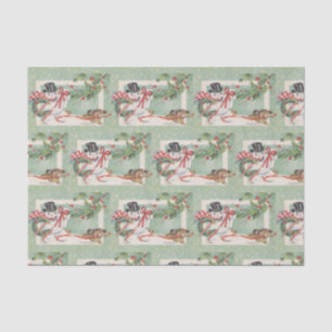 Vintager Weihnachtssnowman deckte Partygewebe mit Seidenpapier