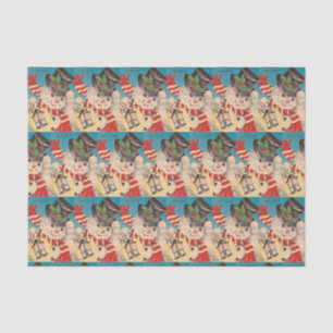 Vintager Weihnachtssnowman deckte Partygewebe mit Seidenpapier