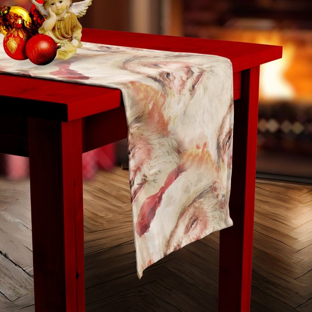 Vintager Weihnachtstisch-Gewinner Großer Tischläufer (Vintage Santa Claus Christmas Table Runner long Christmas table cloth)