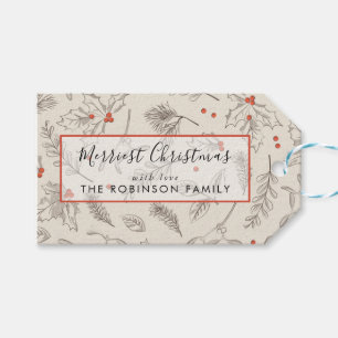 Vintager Weihnachtsurlaub Personalisiert Geschenkanhänger