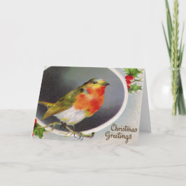 Vintager Weihnachtsvogel Feiertagskarte