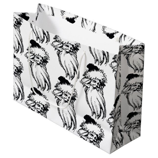 Vintager WeihnachtsWeihnachtsmann Große Geschenktüte (Vorderseite Schrägansicht)