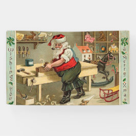 Vintager Weihnachtsworkshop für den Weihnachtsmann Banner