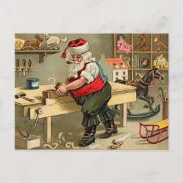 Vintager Weihnachtsworkshop für den Weihnachtsmann Feiertagspostkarte