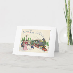 Vintager Weihnachtszug Feiertagskarte