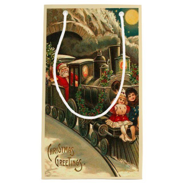 Vintager Weihnachtszug Kleine Geschenktüte (Vorderseite)