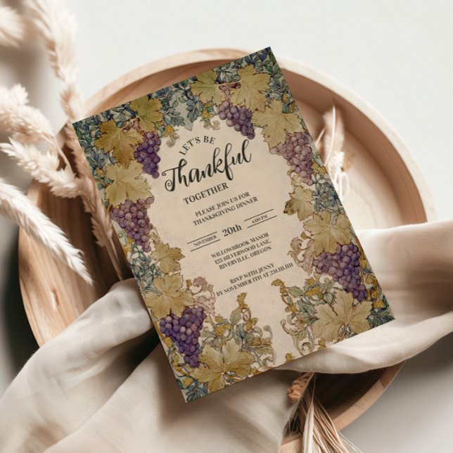 Vintager Weinberg Erntedank Feier Einladung (Von Creator hochgeladen)