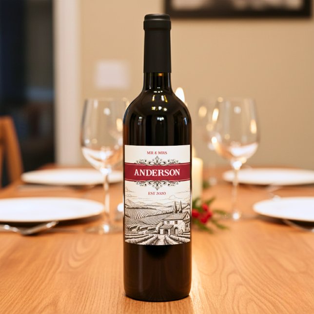 Vintager Weinberg Weinetikett (Von Creator hochgeladen)