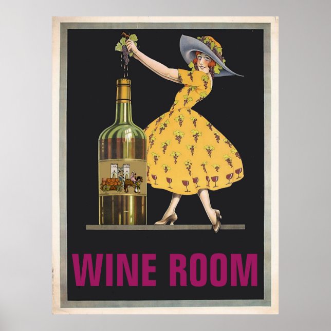Vintager Weinraum, Text bearbeiten Poster (Vorne)