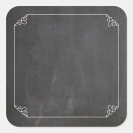 Vintager weißer Blüh-Rahmen für Chalkboard Quadratischer Aufkleber