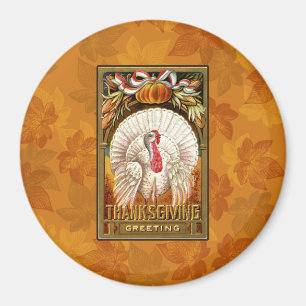 Vintager weißer Erntedank Türkei Magnet