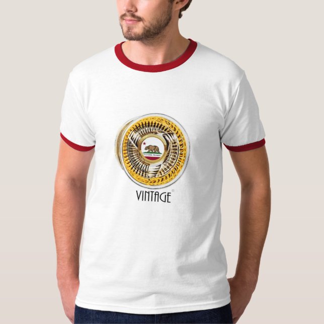 Vintager weißer/roter Wecker-T - Shirt (Vorderseite)