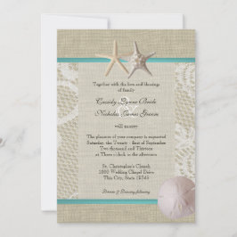 Vintager Weißer Spitzenozean Einladung