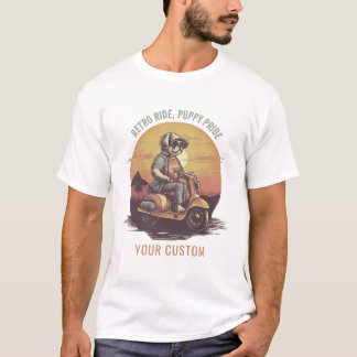 Vintager Welpenfahrer und Scooper-T - Shirt
