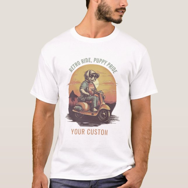 Vintager Welpenfahrer und Scooper-T - Shirt (Vorderseite)