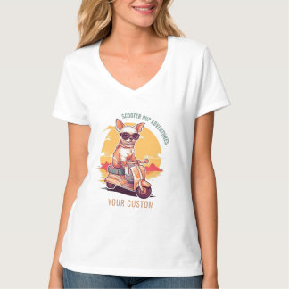 Vintager Welpenfahrer und Scooter-T - Shirt