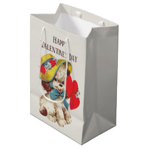 Vintager Welpenglückstag Mittlere Geschenktüte