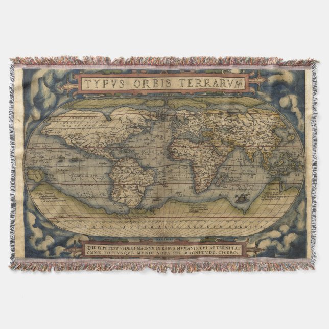 Vintager Weltkarten-Antiken-Atlas Decke (Vorderseite)