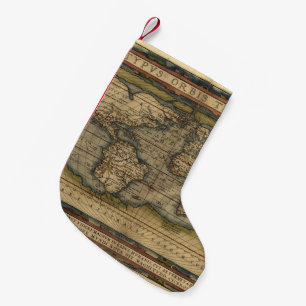 Vintager Weltkarten-Antiken-Atlas Kleiner Weihnachtsstrumpf
