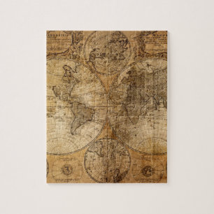 Vintager Weltkarten-Atlas Puzzle