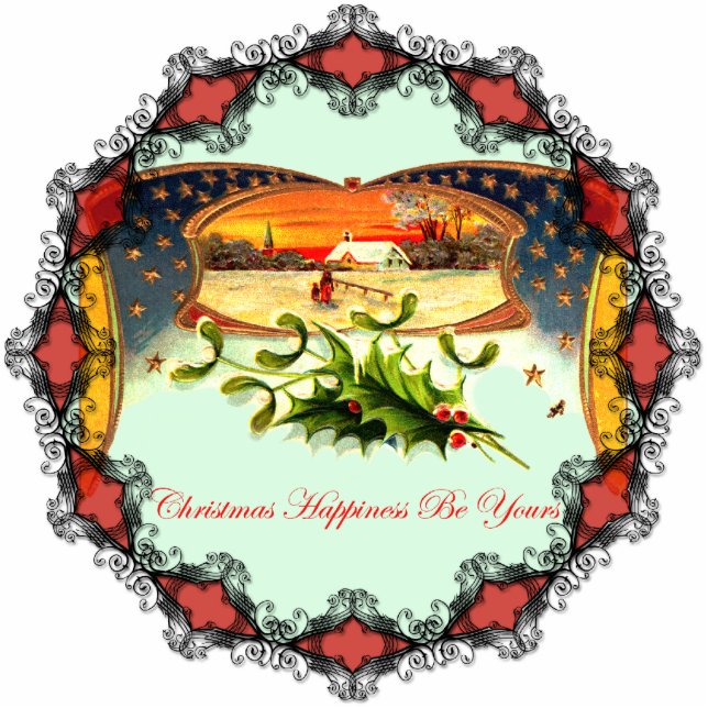 Vintager Weltkrieg Patriotische Weihnachtsschmuck Fotoskulptur Ornament (Vorne)