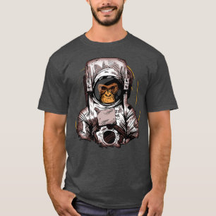 Vintager Weltraum EploreReise Astronaut Affenschau T-Shirt