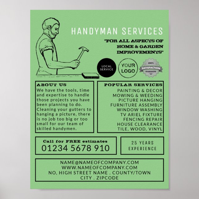 Vintager Werkstatt, Handymanwerbung Poster (Vorne)