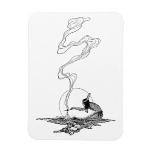 Vintager Westen, Indianer in Seiner Einsamkeit von Magnet