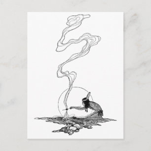 Vintager Westen, Indianer in Seiner Einsamkeit von Postkarte