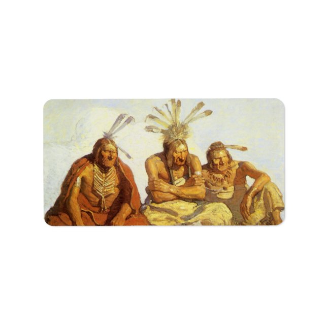 Vintager Westen, Wächter Krieg oder Frieden durch  Adressaufkleber (Vorne)