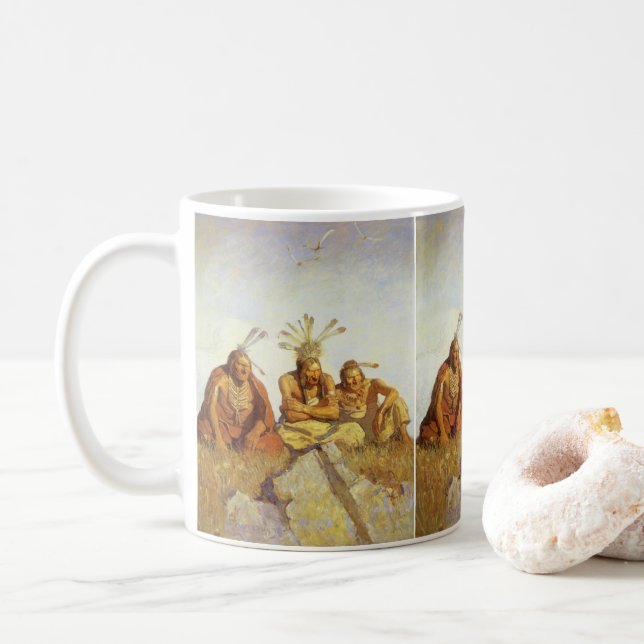 Vintager Westen, Wächter Krieg oder Frieden durch  Kaffeetasse (Mit Donut)