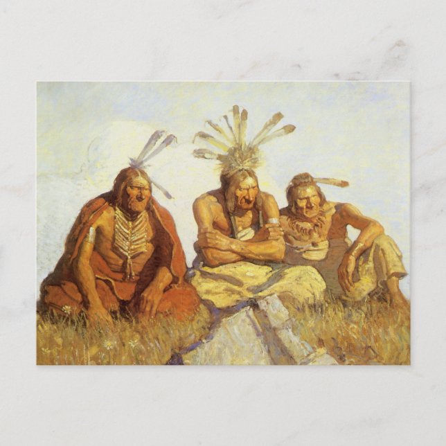 Vintager Westen, Wächter Krieg oder Frieden durch  Postkarte (Vorderseite)