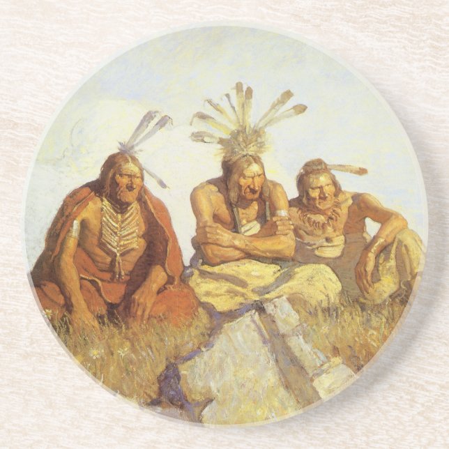 Vintager Westen, Wächter Krieg oder Frieden durch  Untersetzer (Vorne)