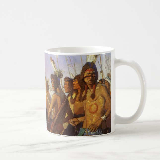 Vintager Western Art, Party des Indischen Krieges  Tasse (Rechts)