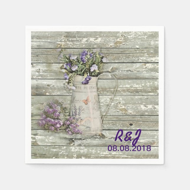 Vintager Western Blütenholz Serviette (Vorderseite)