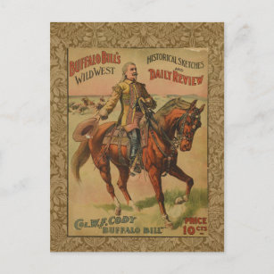 Vintager Western Buffalo Bill Wild West Show Poste Postkarte
