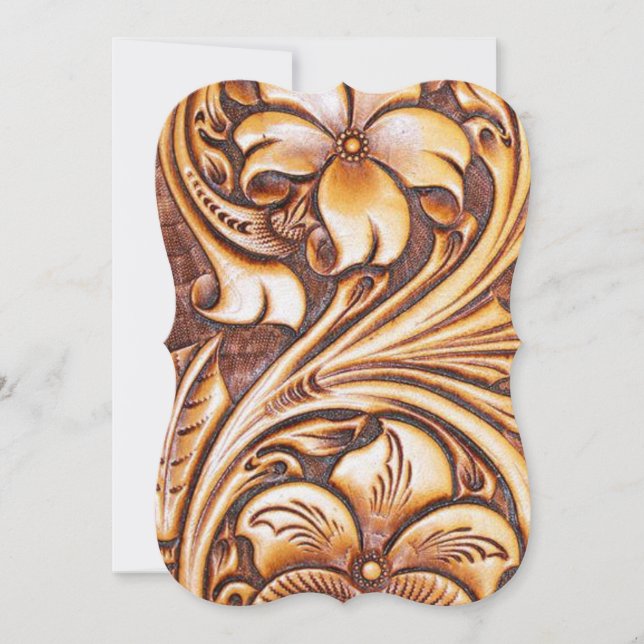 Vintager Western Country Cowboy mit handgefertigte Einladung (Vorderseite)