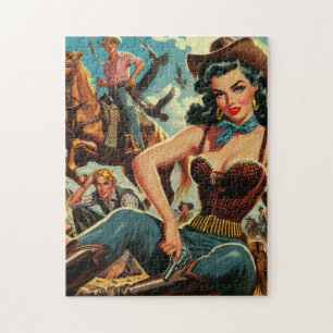 Vintager Western Country Girl Puzzle