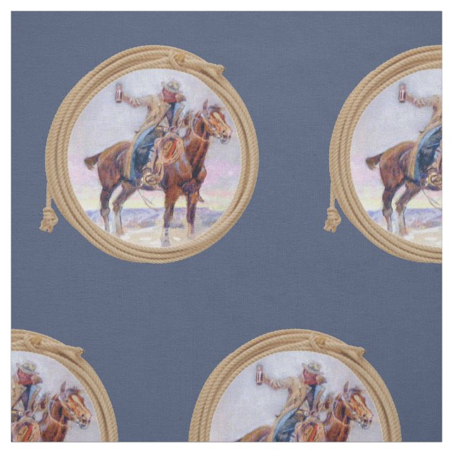 Vintager Western-Cowboy auf Stoff (Muster)