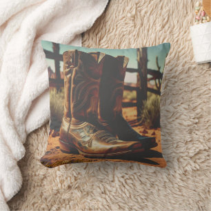 Vintager Western Cowboy Boots Kopfkissen Kissen