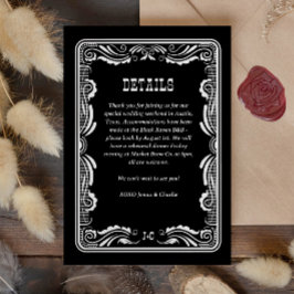 Vintager Western Cowboy Country Wedding Details RSVP Karte