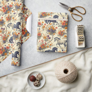 Vintager Western Cowboy Floral Geschenkpapier